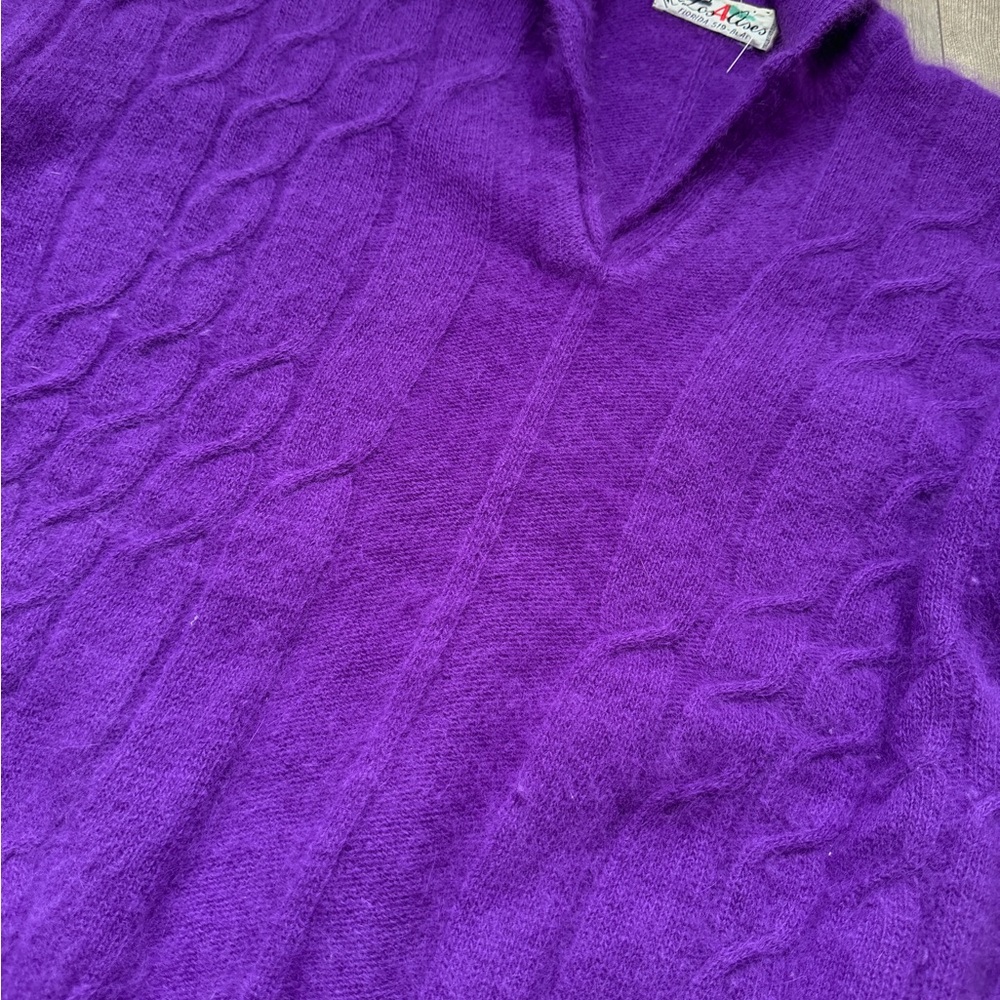 Vintage Purple Mohair Sweater - (see second photo for proper color) - Picture 4 of 6